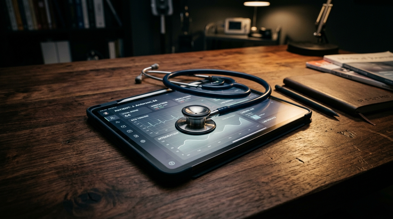 Digital tablet and stethoscope for practice management