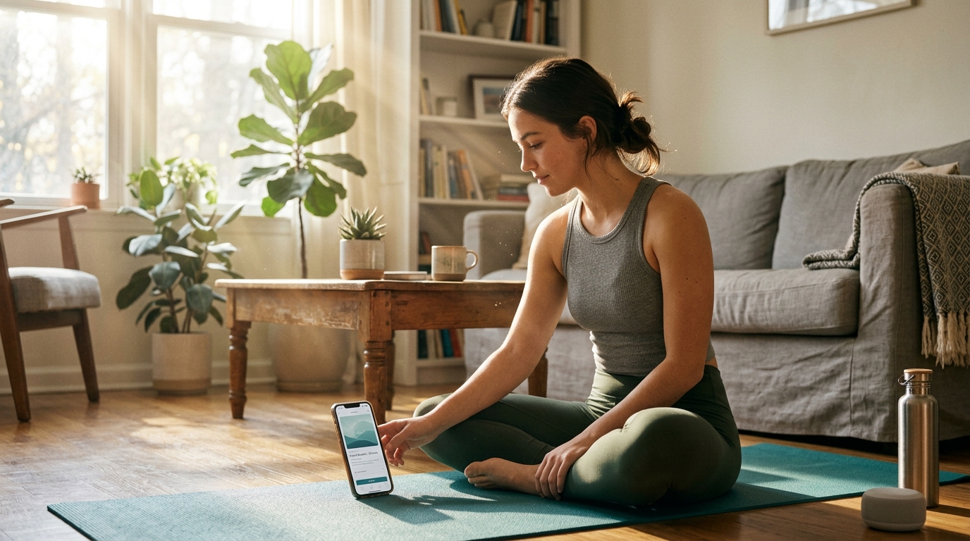 Patient using wellness and health app